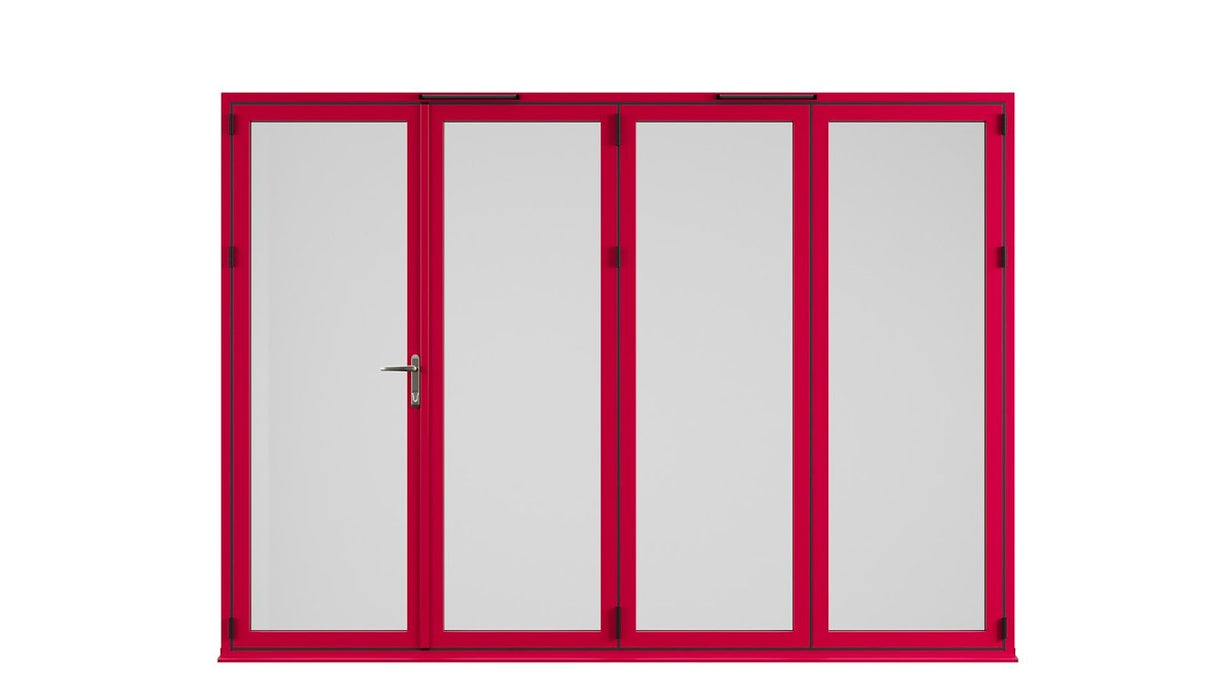 4 Fold Elevation CLOSED Red V2 (Flat) - Five Star Doors