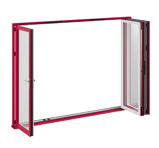 4 Fold Perspective OPEN Red V2 (Flat) - Five Star Doors
