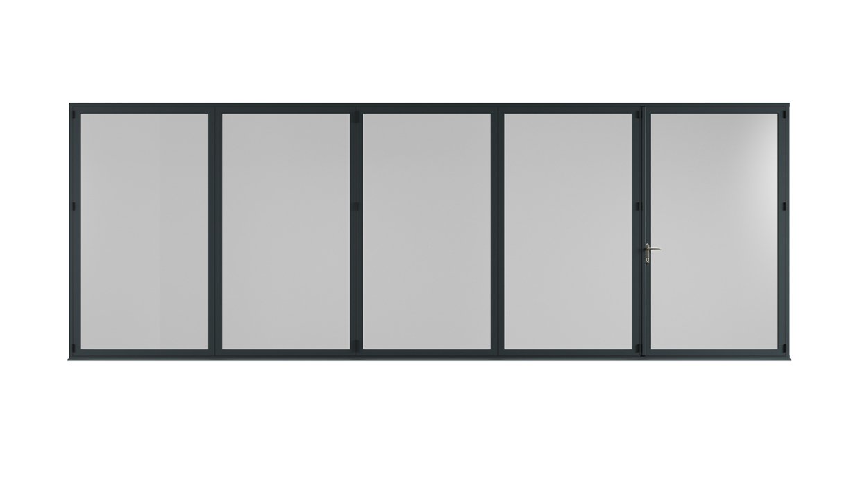 5 Fold Elevation CLOSED Grey V1 Flat Five Star Doors